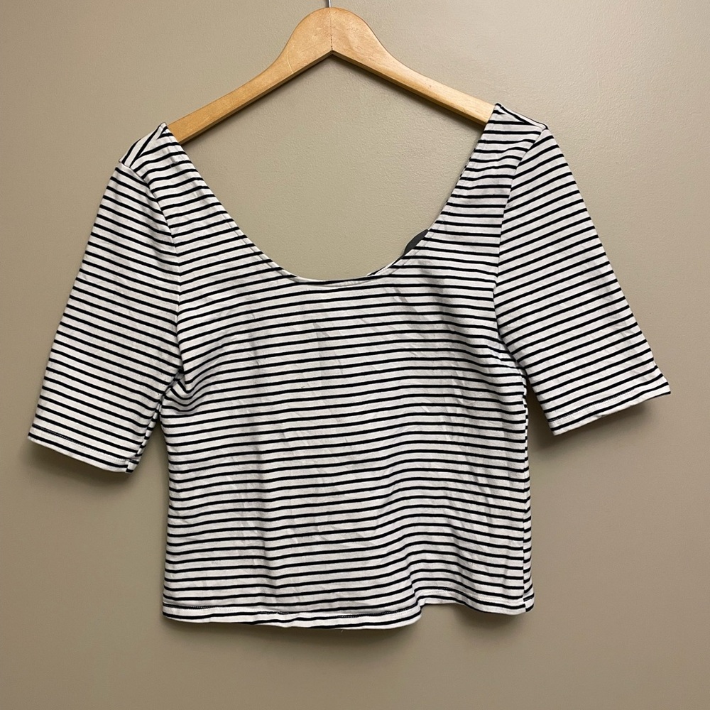 Anthropologie Sunday In Brooklyn Tie Back Bows Striped Nautical Top Medium